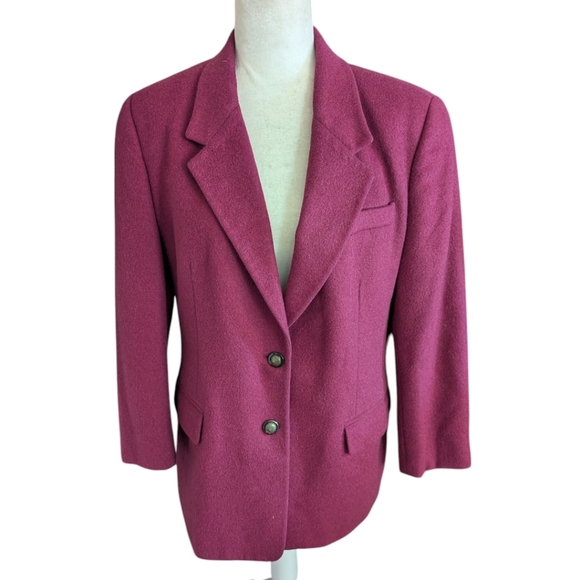 Vtg Talbots 100% Camel Hair Old Money Quiet Luxury Italian Maroon Blazer Sz 12 - Picture 1 of 10